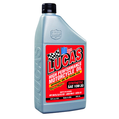 Lucas Oil Products Synthetic SAE 10W-30 Motorcycle Oil 10708