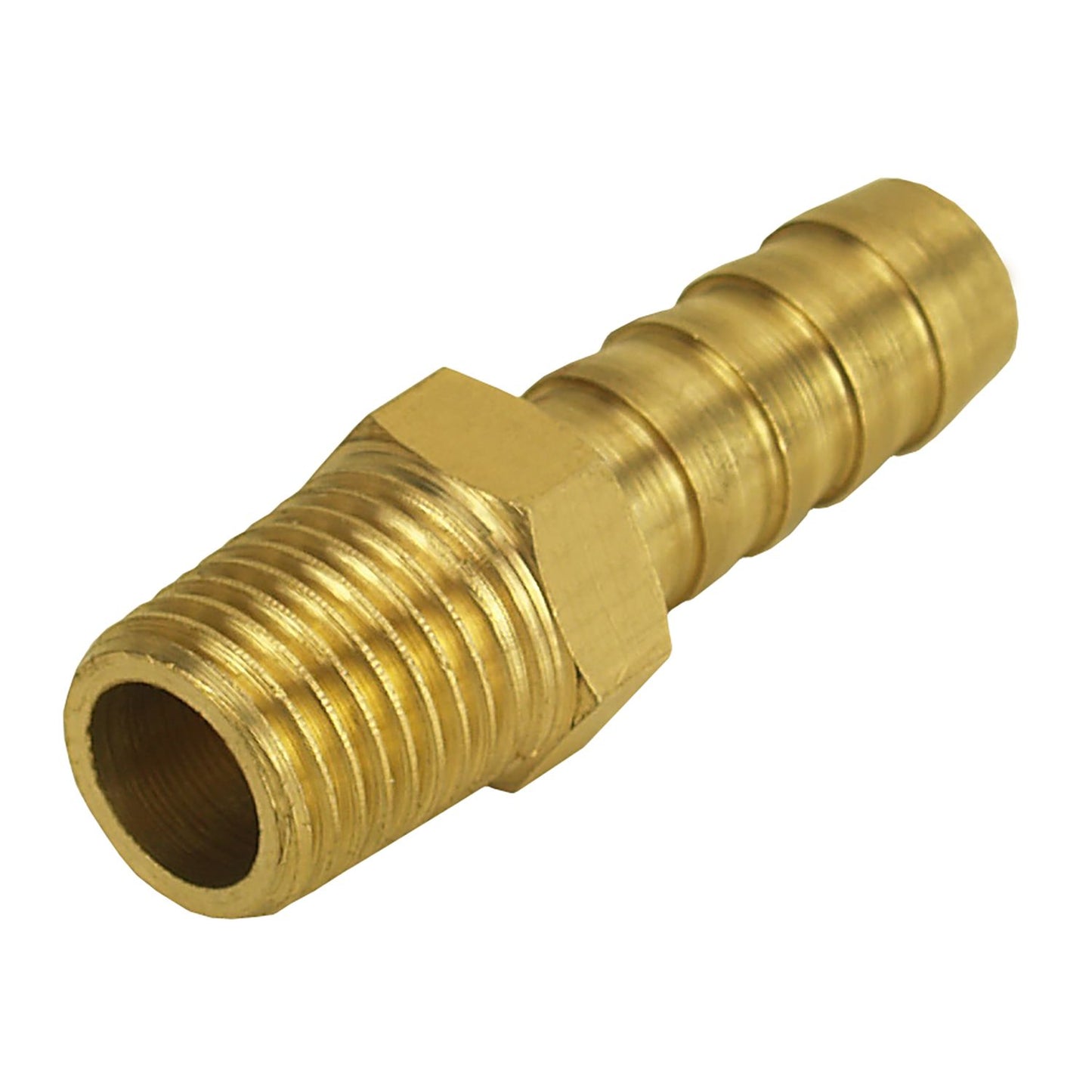 Derale Straight Hose Barb Fitting, 1/4" NPT Male x 3/8" Barb, Each 98100