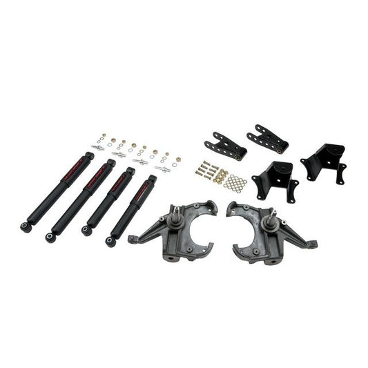 BELLTECH 704ND LOWERING KITS Front And Rear Complete Kit W/ Nitro Drop 2 Shocks 1973-1987 Chevrolet C10 (1 in. Rotor) 3 in. F/4 in. R drop W/ Nitro Drop II Shocks