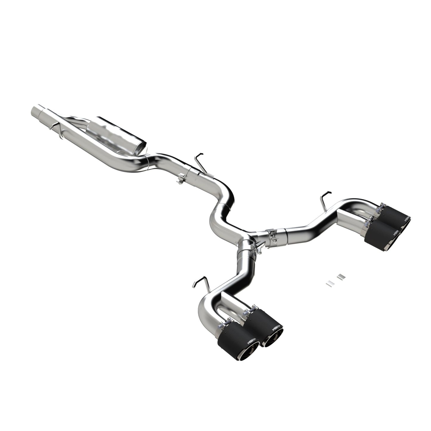 MBRP Exhaust 3in. Cat Back; Quad Split Rear; T304; CF Tip S46123CF