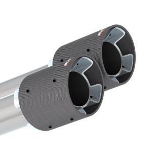 Borla 2018-2021 Kia Stinger Tip Kit Dual Round Angle-Cut Carbon Fiber - Bright 20165