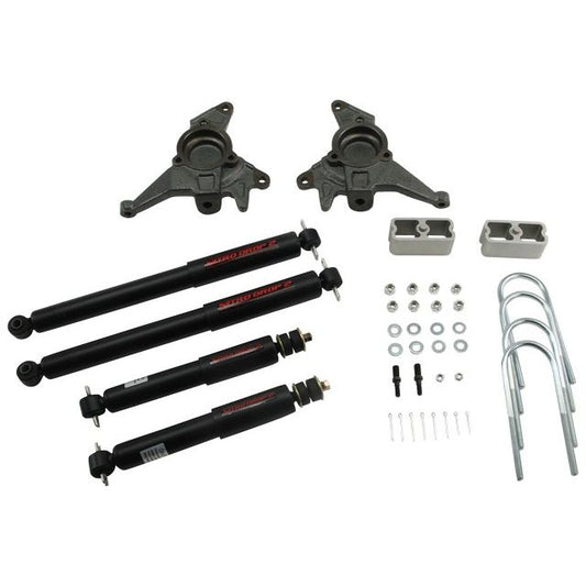 BELLTECH 624ND LOWERING KITS Front And Rear Complete Kit W/ Nitro Drop 2 Shocks 1998-2003 Chevrolet Blazer/Jimmy 6 cyl. (incl Extreme) 2 in. F/2 in. R drop W/ Nitro Drop II Shocks