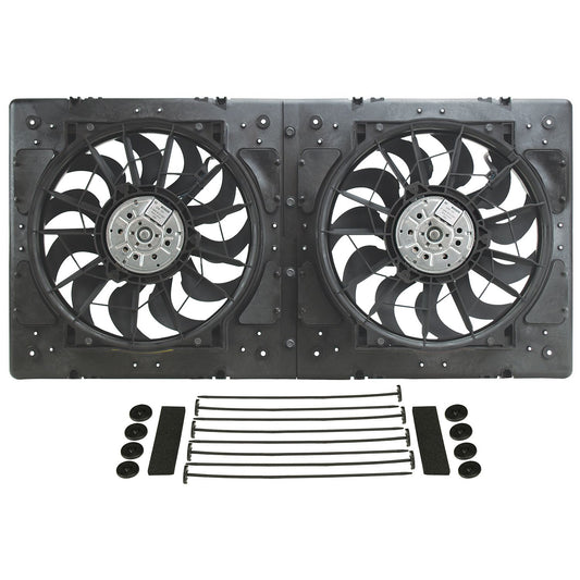 Derale High Output Dual 12" Electric RAD Fan/Plastic Shroud Kit 16934