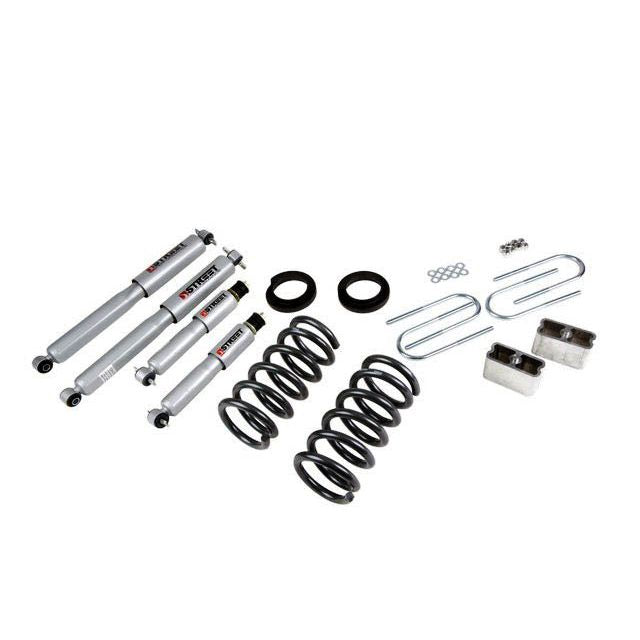 BELLTECH 650SP LOWERING KITS Front And Rear Complete Kit W/ Street Performance Shocks 1994-2004 Chevrolet S10/S15 Pickup 6 cyl. (Std Cab) 95-97 Chevrolet Blazer/Jimmy 6 cyl. 2 in. or 3 in. F/3 in. R drop W/ Street Performance Shocks
