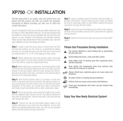 XS Power Batteries XP FLEX, 4 AWG 1000-1500W Install Kit and XP750 Battery Combo with 511 Mount XP750-CK