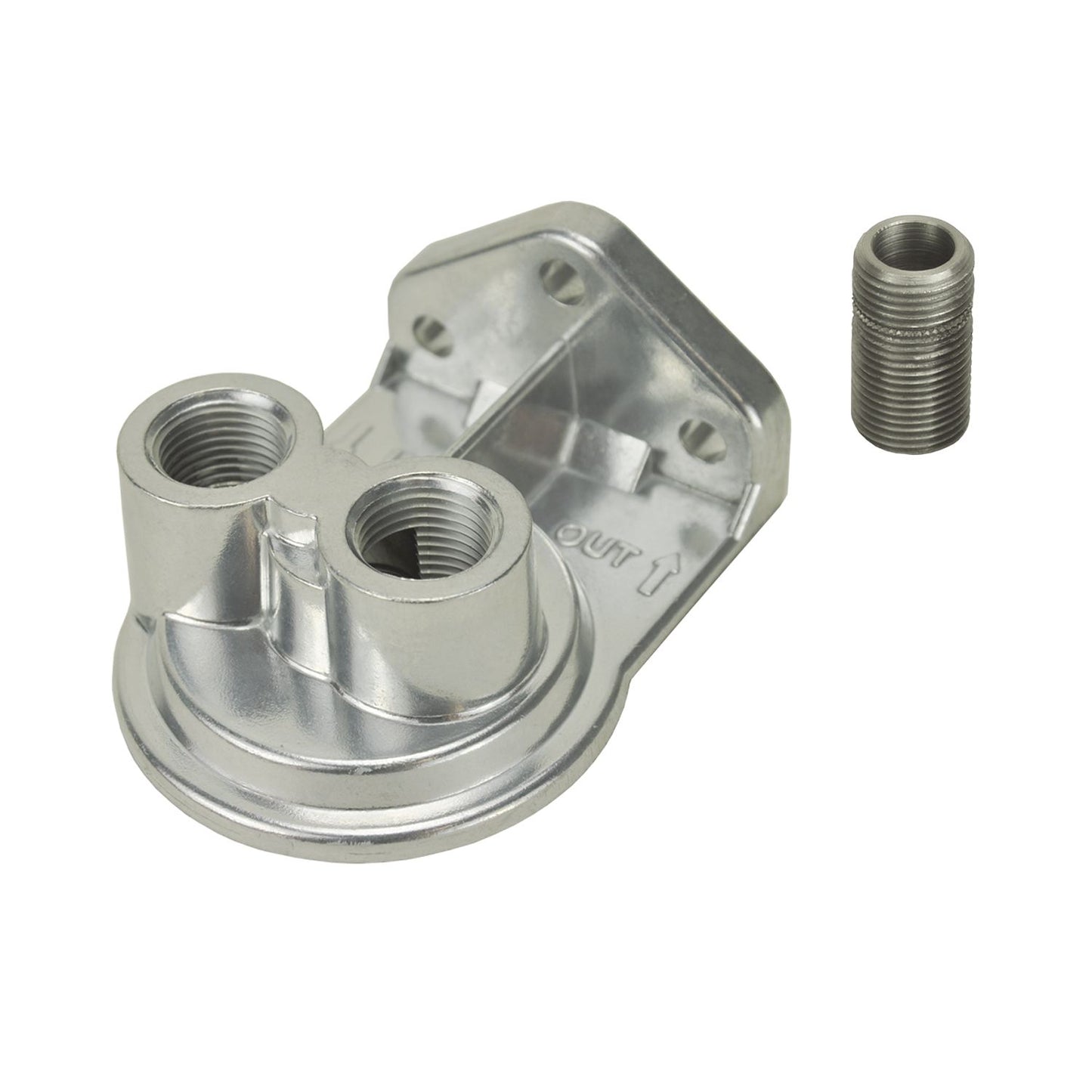 Derale Single Ports Up 1/2" NPT Filter Mount with 13/16"-16 Filter Threads 25728