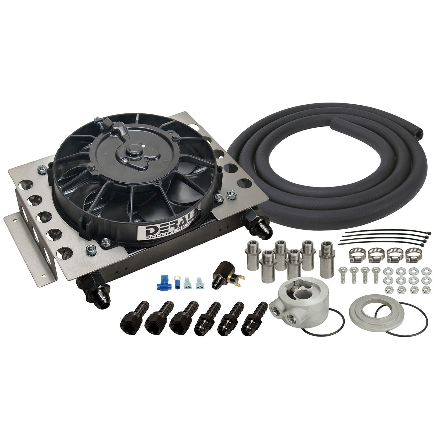 Derale 15 Row Atomic Cool Plate & Fin Remote Engine Oil Cooler Kit, -8AN 15450