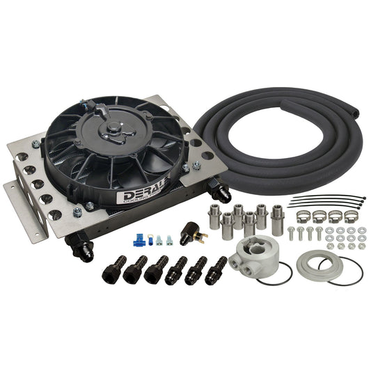 Derale 15 Row Atomic Cool Plate & Fin Remote Engine Oil Cooler Kit, -8AN 15450