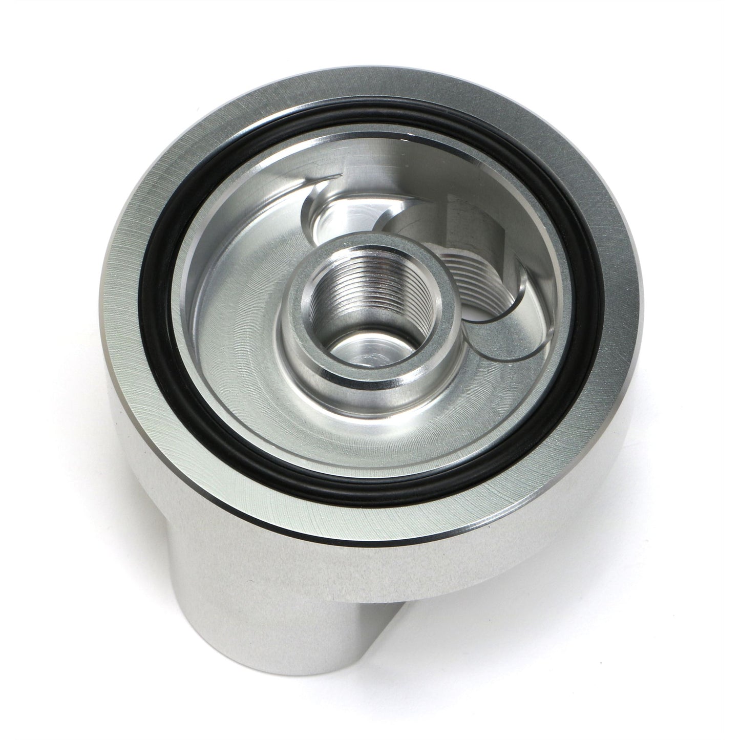 HAMBURGER'S PERFORMANCE PRODUCTS SPIN-ON BYPASS ADAPTER; BUICK OLDS PONTIAC; 13/16 IN.-16 FILTER THREADS; -12AN PORTS- BILLET ALUMINUM 3324