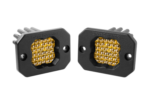 Diode Dynamics - Stage Series C1 LED Pod Pro Yellow Flood Flush ABL (pair) DD6478P