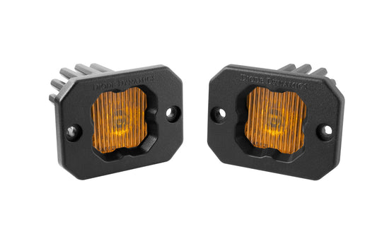 Diode Dynamics - Stage Series C1 LED Pod Yellow SAE/DOT Fog Flush ABL (pair) DD6851P