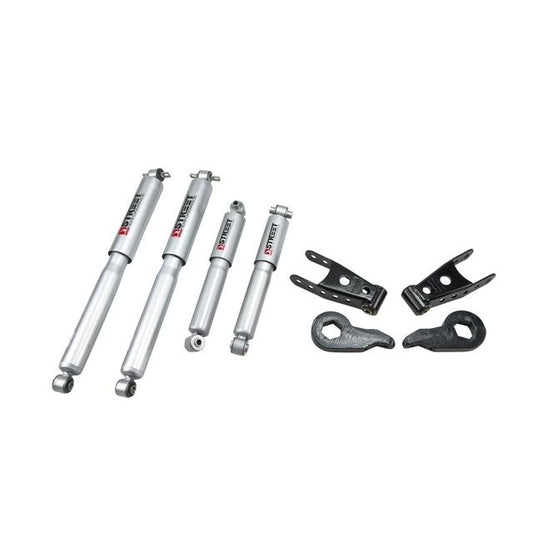 BELLTECH 729SP LOWERING KITS Front And Rear Complete Kit W/ Street Performance Shocks 1988-1998 Chevrolet Silverado/Sierra (Std/Ext Cab4WD) 95-99 Chevrolet Tahoe/Suburban/Yukon (4WD) 1 in. or 3 in. F/2 in. R drop W/ Street Performance Shocks
