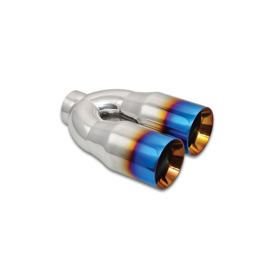 Vibrant Performance - 1339B - Dual 3.5 in. Round SS Tips with Burnt Blue Finish