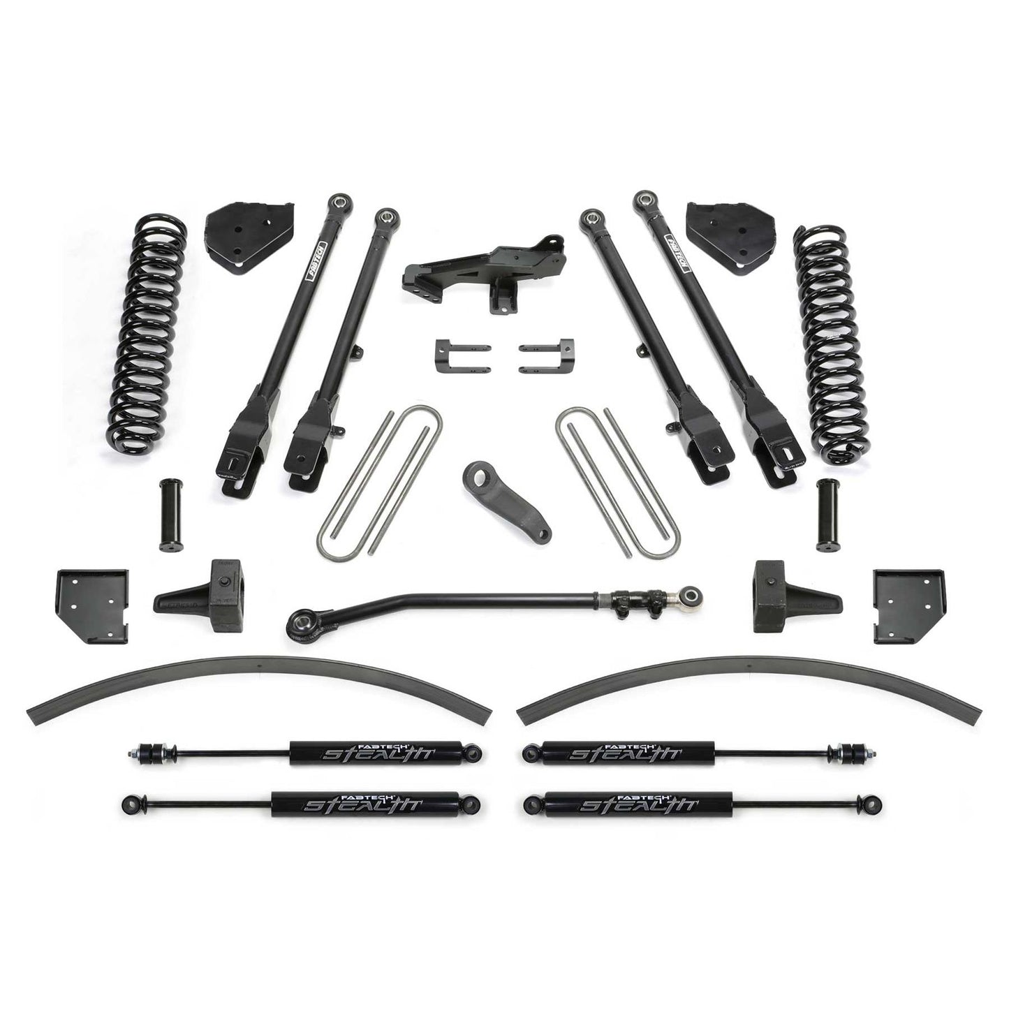 Fabtech 8" 4LINK SYS W/COILS & STEALTH SHKS 17-21 FORD F250/F350 4WD DIESEL K2266M