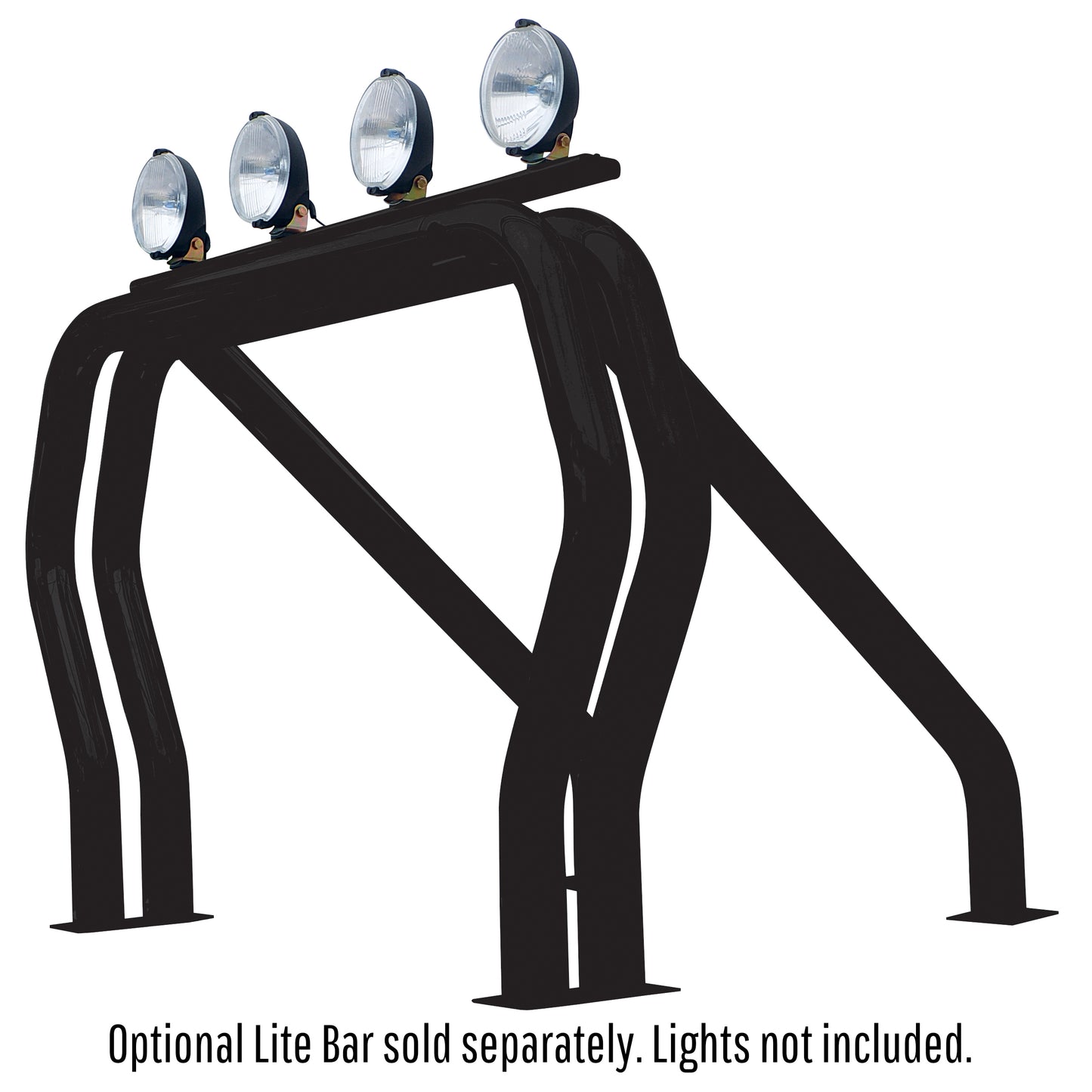 Go Rhino 9109370DSB Double Bar/Single Kicker (Between Wheel Wells) Black Powdercoat