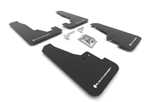 Rally Armor MF55-UR-BLK/WH - 2016-22 Dodge Durango GT/RT/SRT/SXT - Black Mud Flap/White Logo