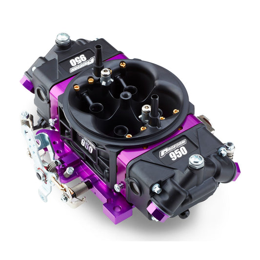 Proform Black Race Series Carburetor; 950 CFM, Mechanical Secondary, Black & Purple 67304