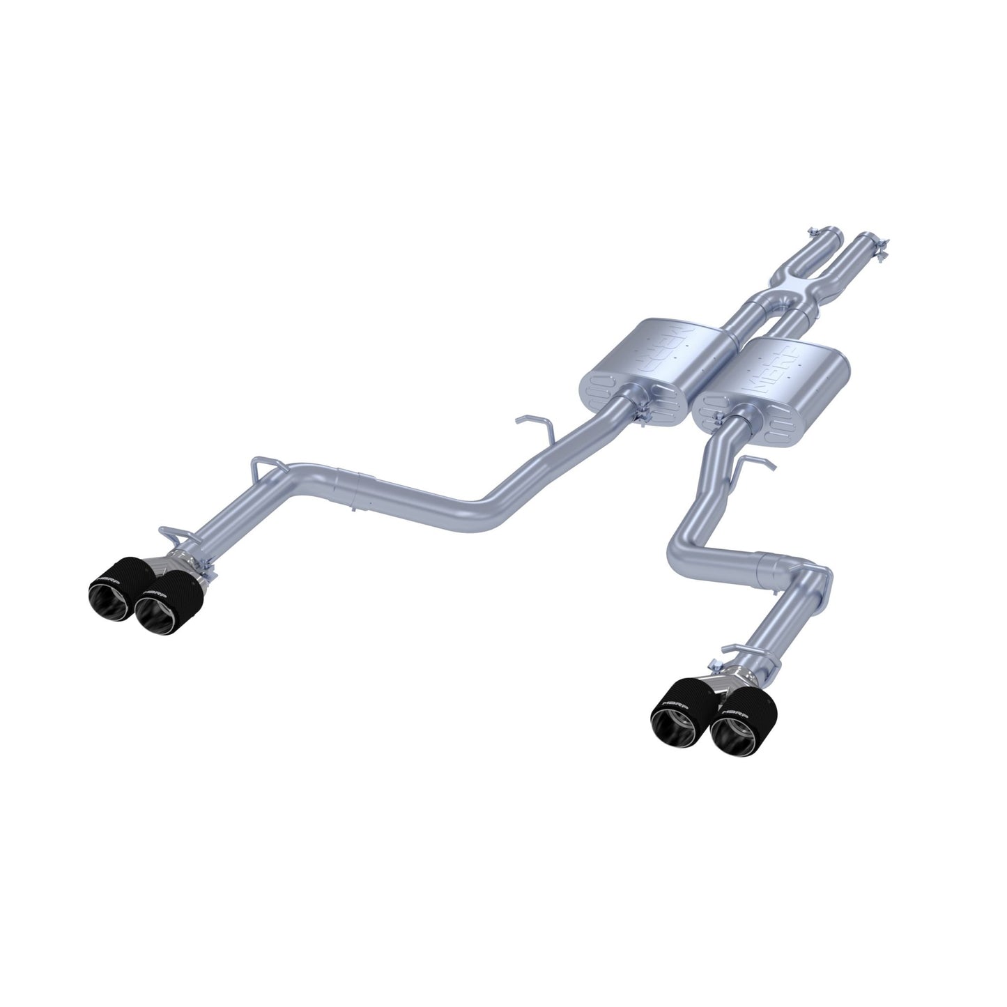 MBRP Exhaust 2.5in. Cat Back; Dual Split Rear; Quad Tips T304 S71113CF