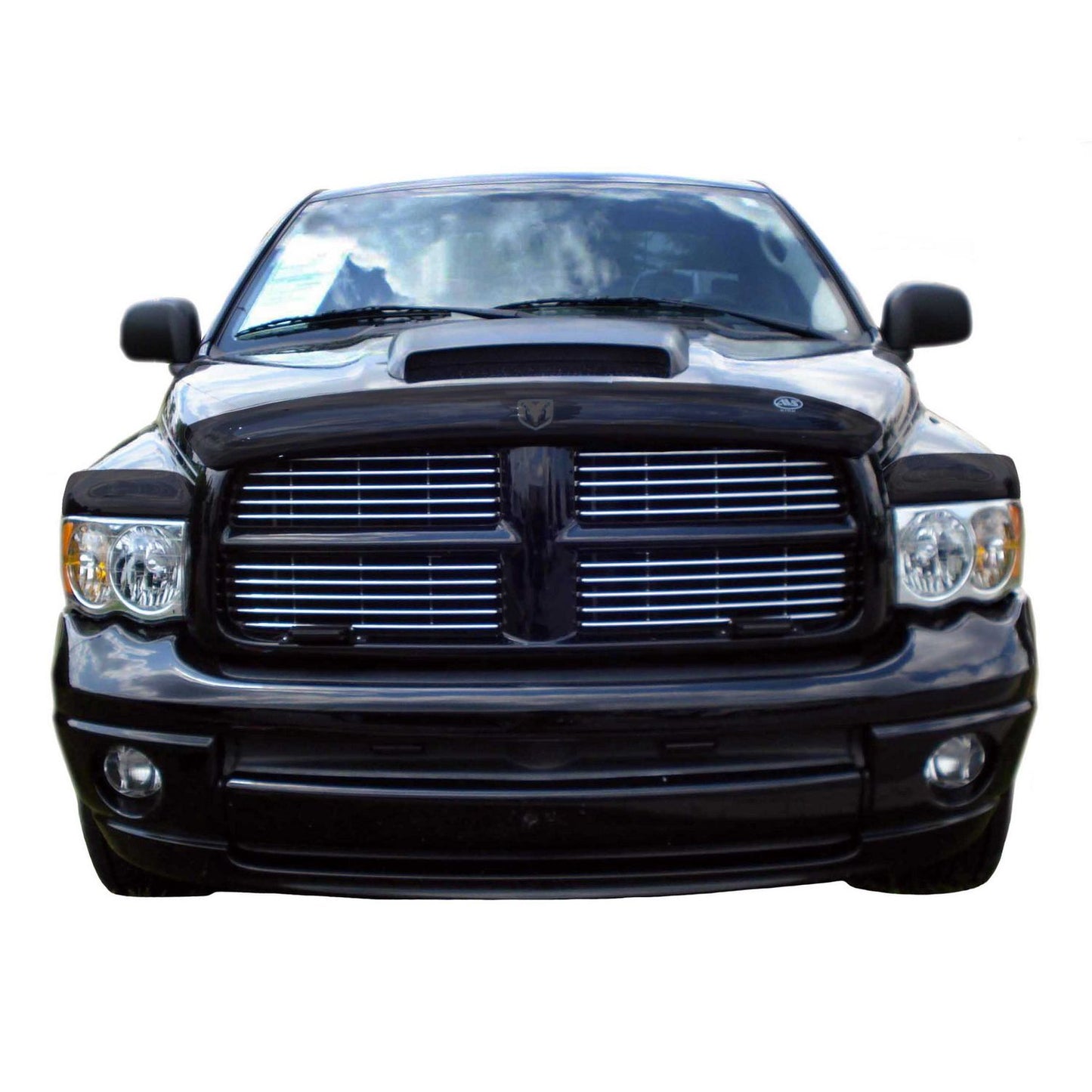 Auto Ventshade 45433 Bugflector Deluxe 3-Piece Dark Smoke Hood Shied For 2002-2005 Dodge Ram 1500 2003-2005 Ram 2500/3500