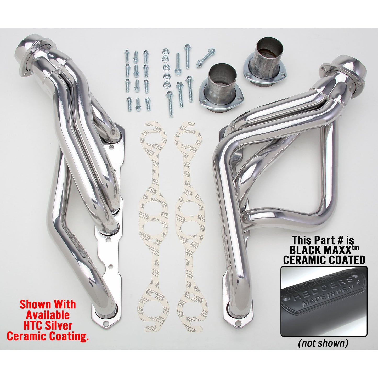 Hedman Hedders EARLY SB CAMARO/CHEVELLE SHORTIES; CLOSE RATIO STEERING- BLACK MAXX 68623