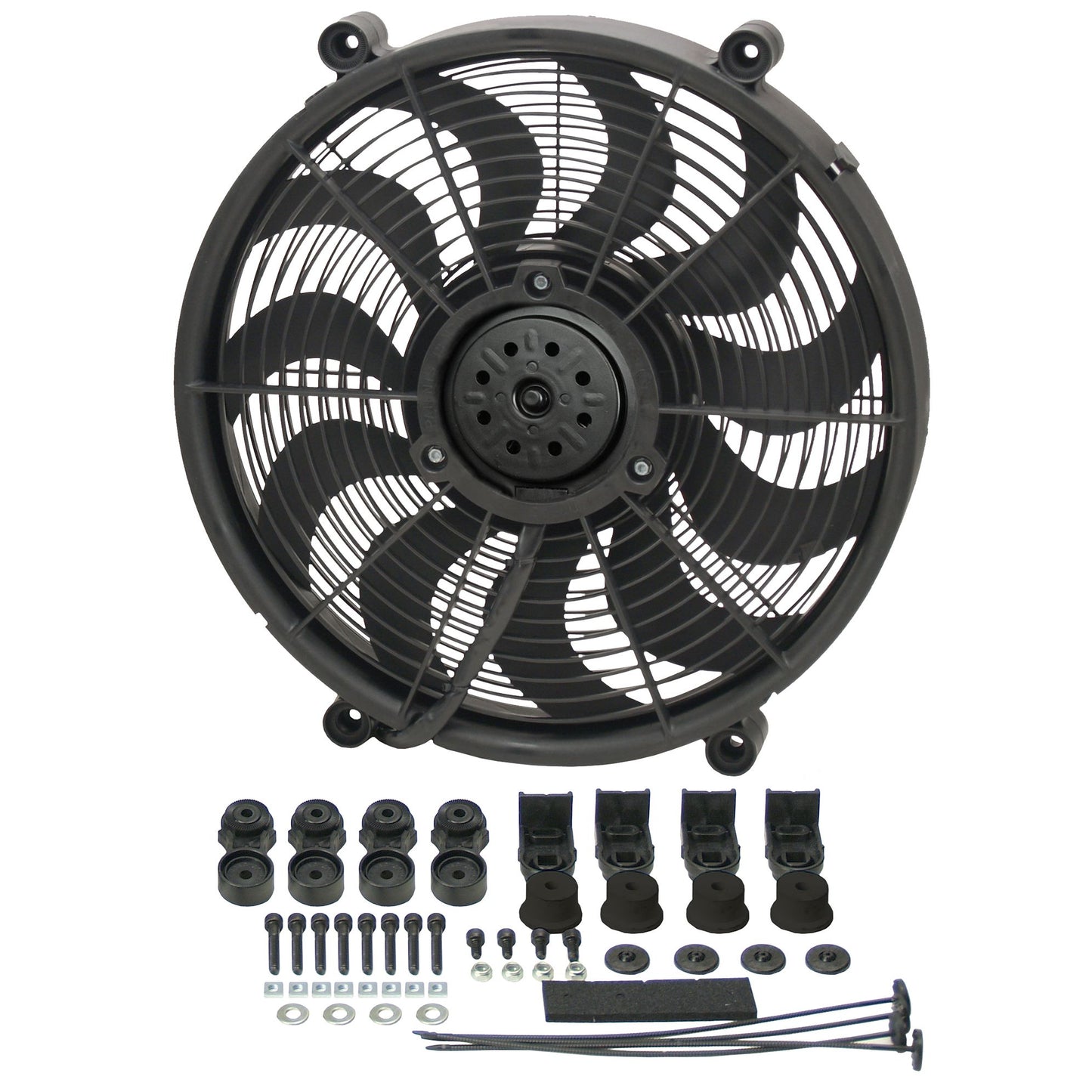 Derale 17" High Output Single RAD Pusher/Puller Fan with Premium Mount Kit 16217