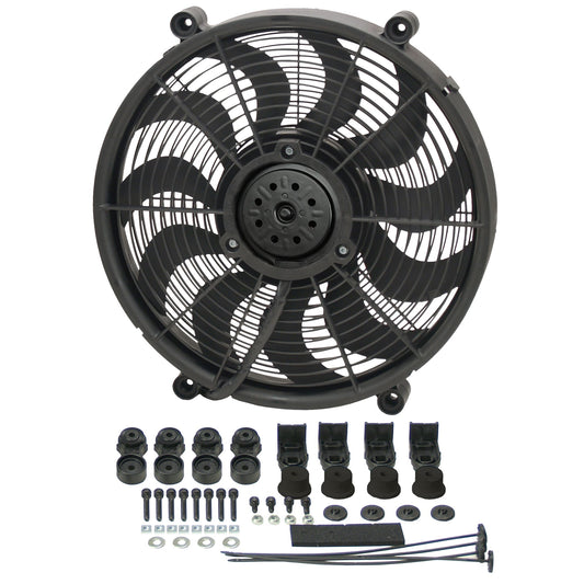Derale 17" High Output Single RAD Pusher/Puller Fan with Premium Mount Kit 16217