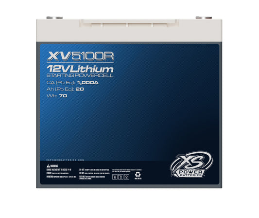 XS Power Batteries 12V Lithium Titanate XV Series Batteries - M6 Terminal Bolts Included 1335 Max Amps XV5100R