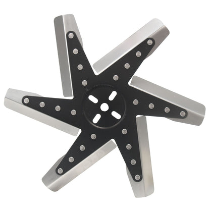 Derale 15" High Performance Stainless Steel Standard Rotation Flex Fan, Black Hub 19115