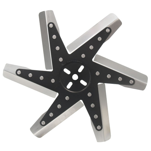 Derale 15" High Performance Stainless Steel Standard Rotation Flex Fan, Black Hub 19115