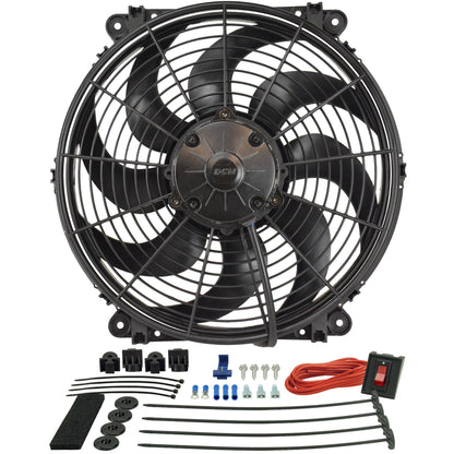 Derale 14" Tornado Electric Puller Fan, Premium Mounting Kit 16514