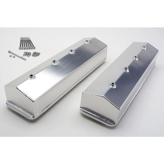HAMBURGER'S PERFORMANCE PRODUCTS BRUSHED ALUMINUM FABRICATED VALVE COVERS; CHEVY SB 5.0 AND 5.7L ENGINES (1987-99); NO HOLES/BAFFLES 1081
