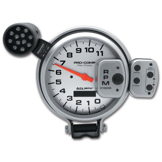 AutoMeter 5 in. TACHOMETER 0-11000 RPM PRO-STOCK PEDESTAL W/ SUPER LITE & PEAK MEM ULTRA-LITE 6834