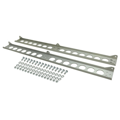 Derale Dual Stacked Plate Brushed Aluminum Brackets With Mounting Hardware 50022