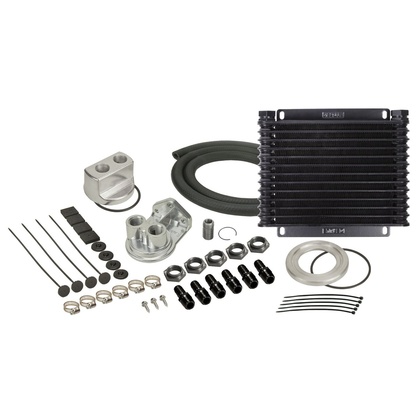 Derale 13 Row Plate & Fin Engine Oil Cooler Kit with Spin On Adapter 15451
