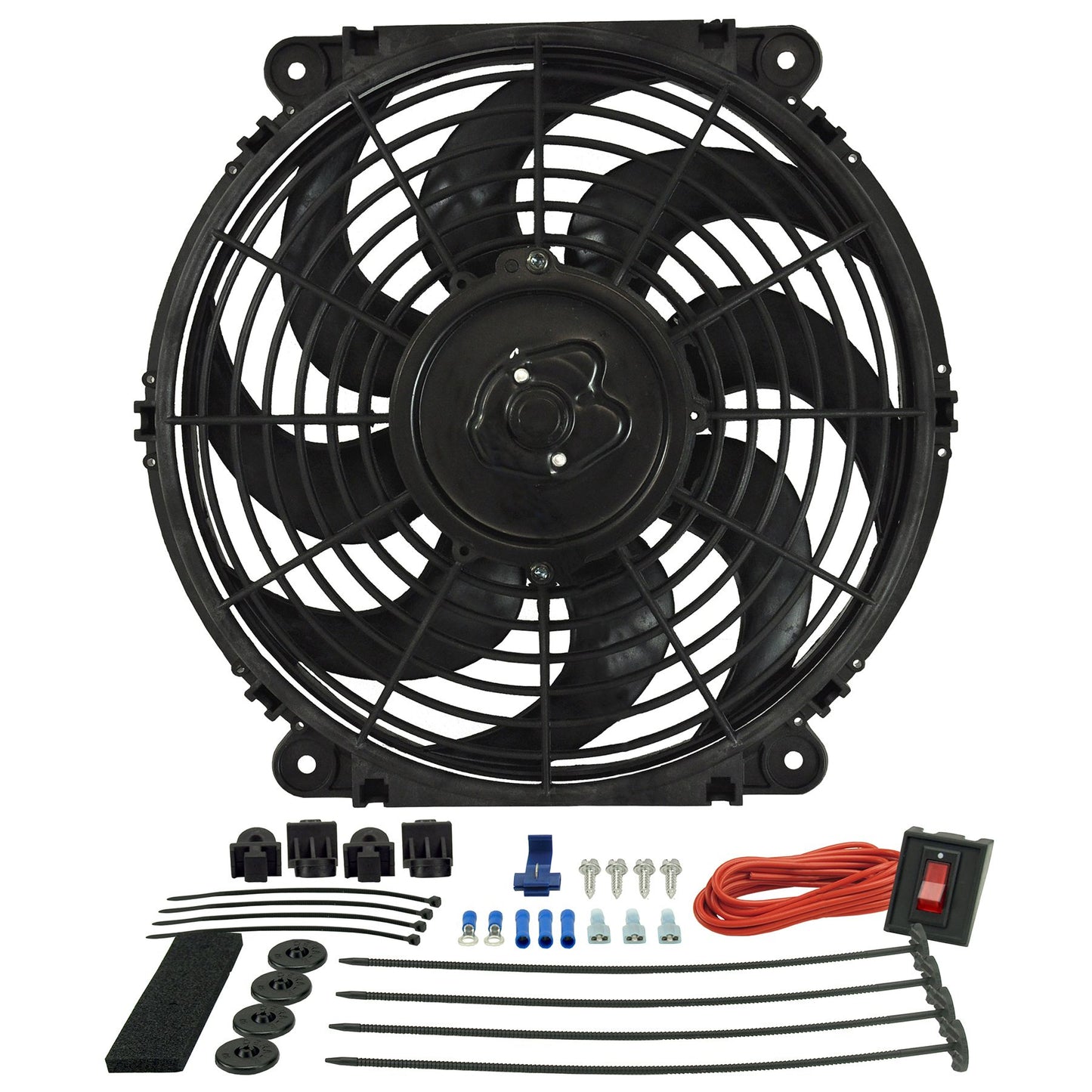 Derale 12" Tornado Electric Puller Fan, Premium Mounting Kit 16512