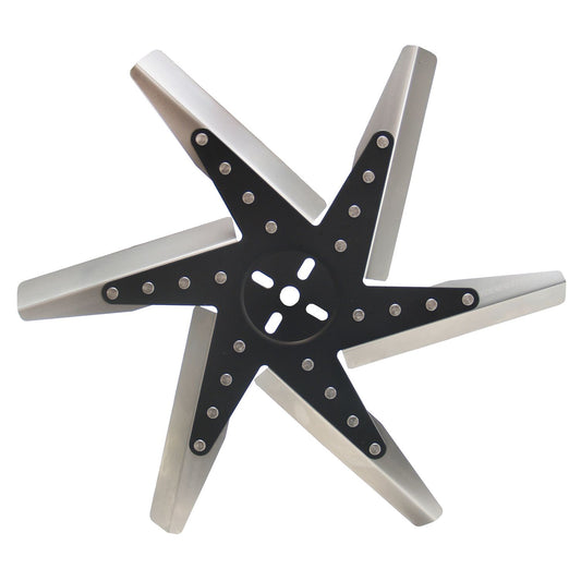 Derale 18" High Performance Stainless Steel Reverse Rotation Flex Fan, Black Hub 19318