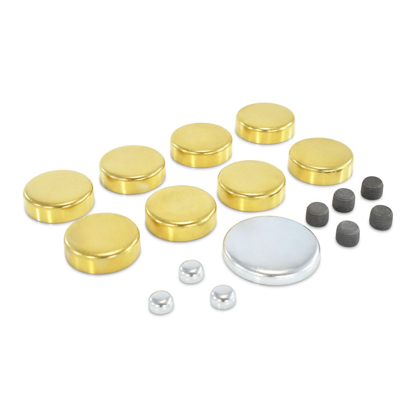 Proform Brass Freeze Plug Kit; For Oldsmobile V8 Engines; All Sizes Needed Included 66559