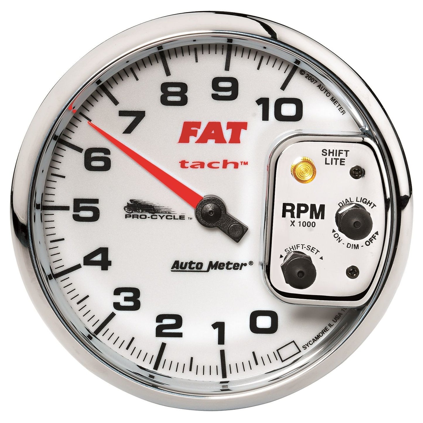 AutoMeter 5 in. TACHOMETER 0-10000 RPM WHITE PRO-CYCLE 19265