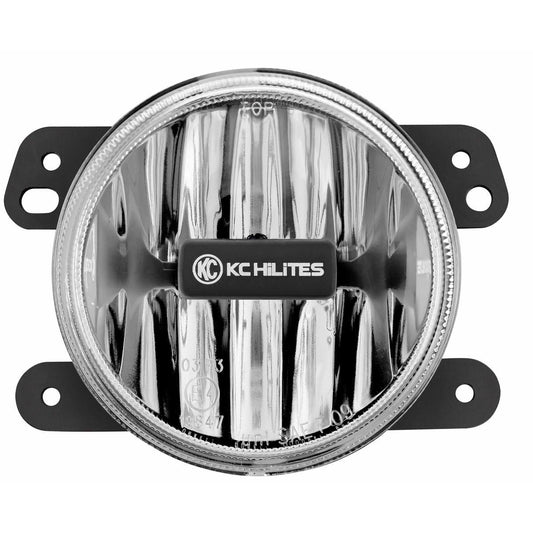 KC HiLiTES 4" Gravity LED G4 - Single Light - Amber - SAE/ECE - 10W Fog Beam - for 10-18 Jeep JK 1498