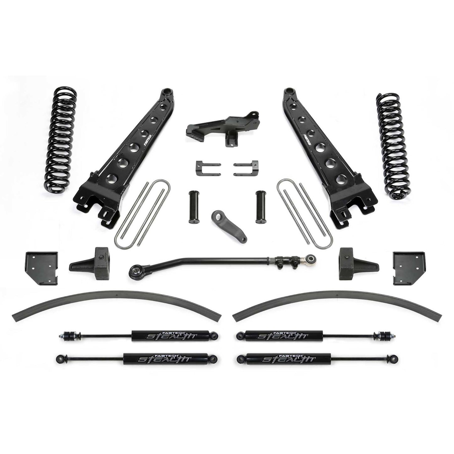 Fabtech 8" RAD ARM SYS W/COILS & STEALTH SHKS 17-21 FORD F250/ F350 4WD DIESEL K2265M