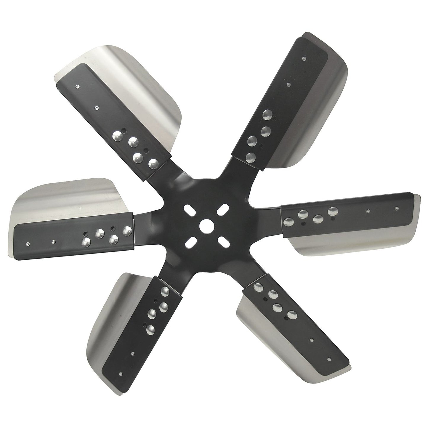 Derale 18" Heavy Duty Stainless Steel Reverse Rotation Flex Fan, Black Hub 17618