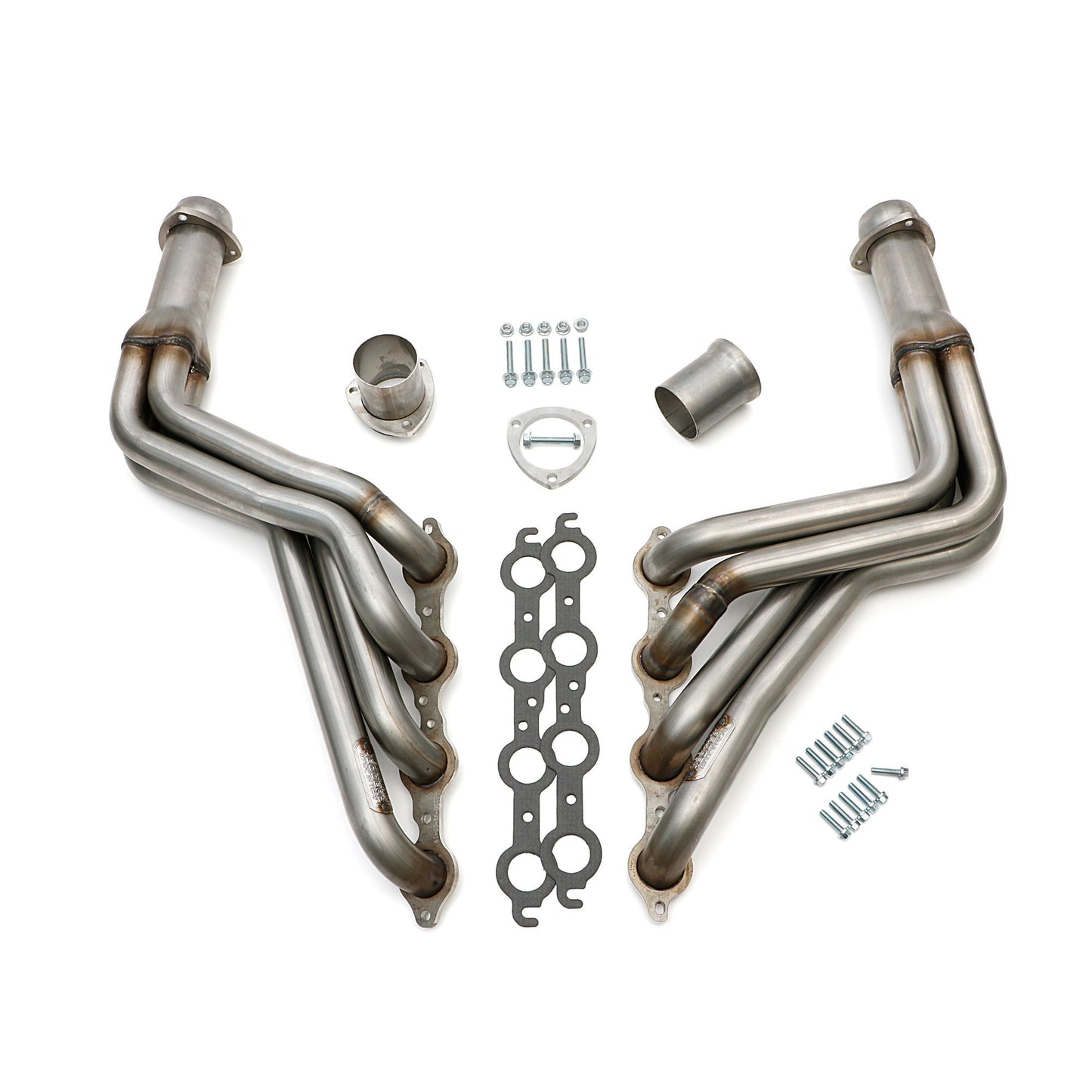 Hedman Hedders 1968-72 CHEVELLE/EL CAMINO (AND RELATED A-BODIES) LS SWAP HEADERS; AUTO TRANSMISSION; 1-3/4 IN. LONG TUBE; 3 IN. BALL/SOCKET COLLECTOR- UNCOATED T304 STAINLESS STEEL 62150