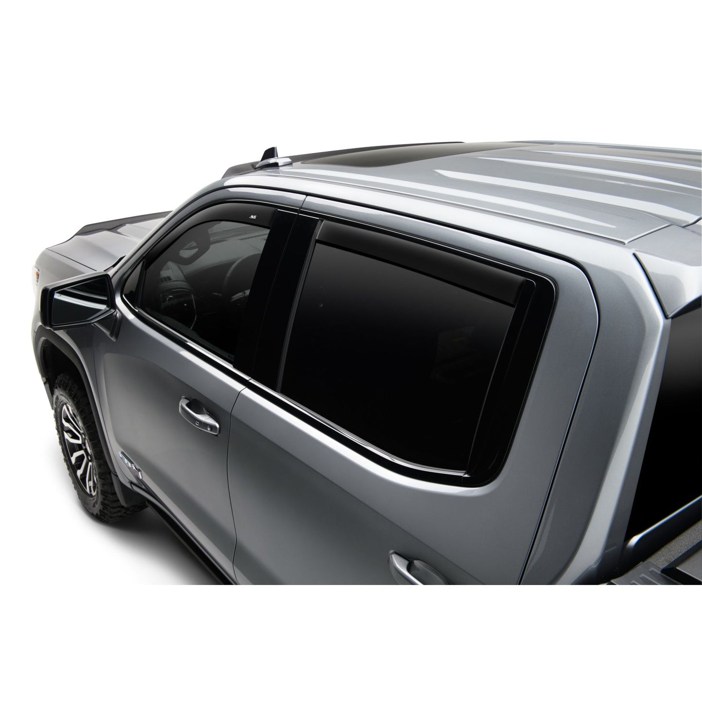 Auto Ventshade 894096 Ventvisor Low Profile Dark Smoke Side Window Deflector 4-pc Set For 20-23 Chevrolet Silverado/GMC Sierra 2500/3500 Crew Cab