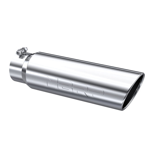 MBRP Exhaust Tip; 5in. O.D.; Angled Rolled End; 4in. inlet 18in. in length; T304 T5124