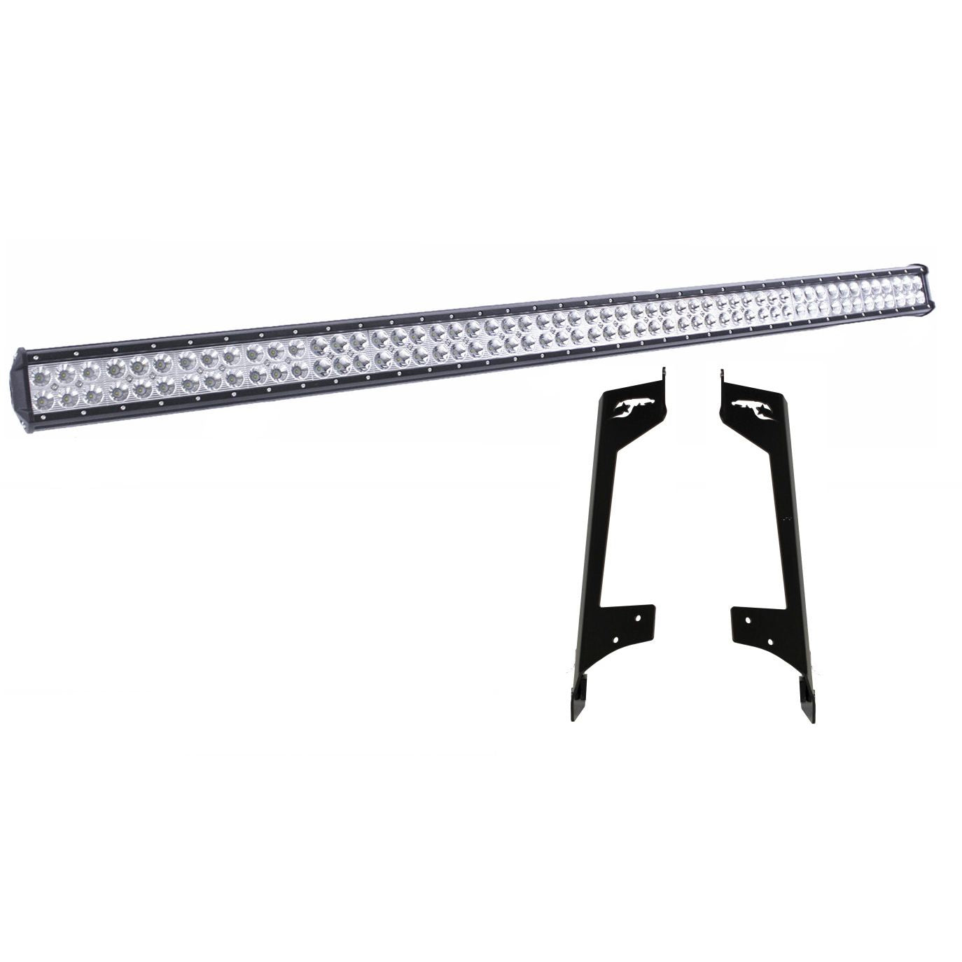 Lazer Star Lights 50" Combi PR 3 Watt Dbl Row Bar w/ mounts cover wire kit switch & Overhead Jeep Mounts 55772350