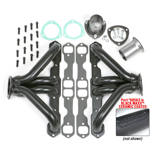 Hedman Hedders SB CHEVY STREET ROD BLOCK HUGGERS 1-5/8 IN.- BLACK MAXX 68563