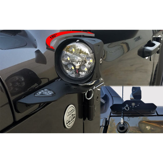 CARR - 210291 - JL 180 Degree Light Mount Brackets; XP3 Black; (Driver/Pass Side Mtg Brkts)