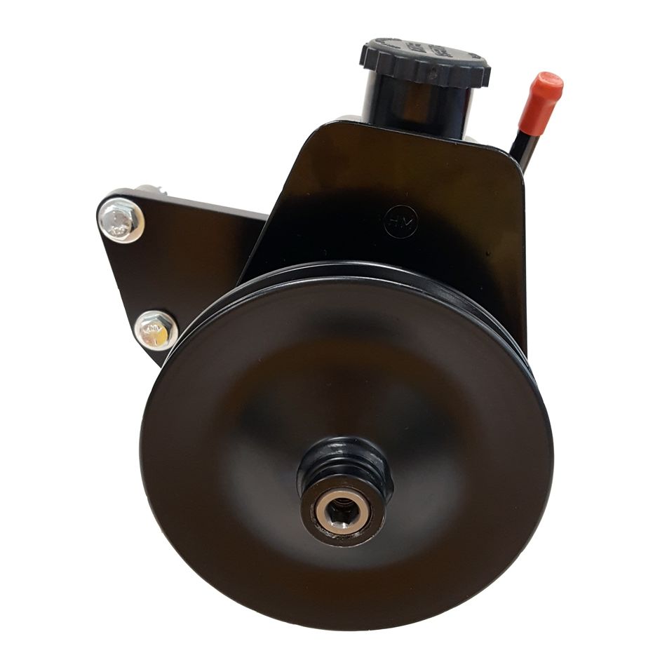 Borgeson - Power Steering Pump Kit - P/N: 800337 - Mopar power steering pump upgrade. Fits Mopar 318/340/360. Includes pump bracket pulley and hardware. Painted black.