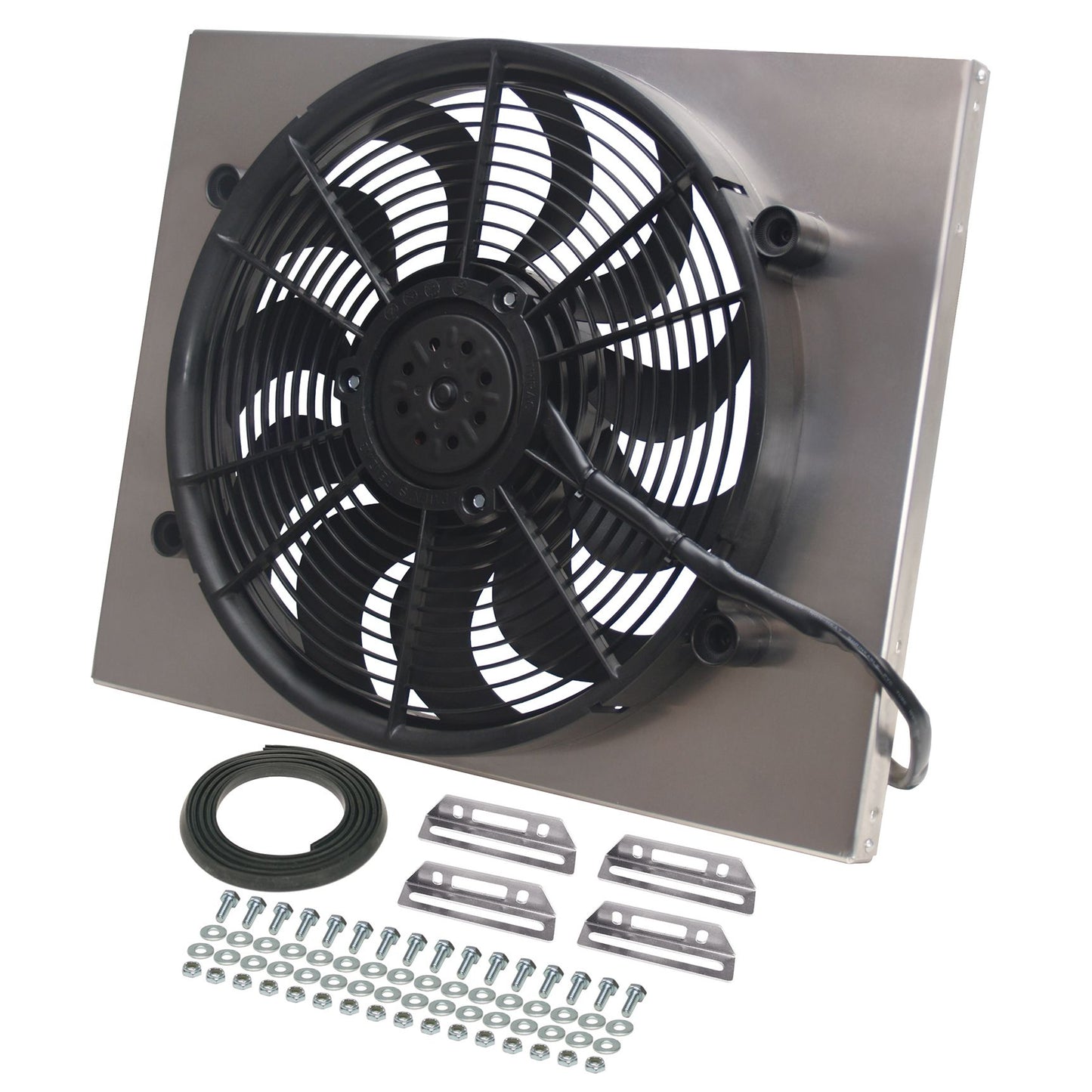 Derale Powerpack - High Output Single 17" Electric RAD Fan/Aluminum Shroud Kit 16822