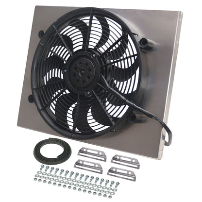 Derale Powerpack - High Output Single 17" Electric RAD Fan/Aluminum Shroud Kit 16822